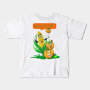 Happy Fall Corny Tshirt Halloween and Thanksgiving Gift Kids T-Shirt